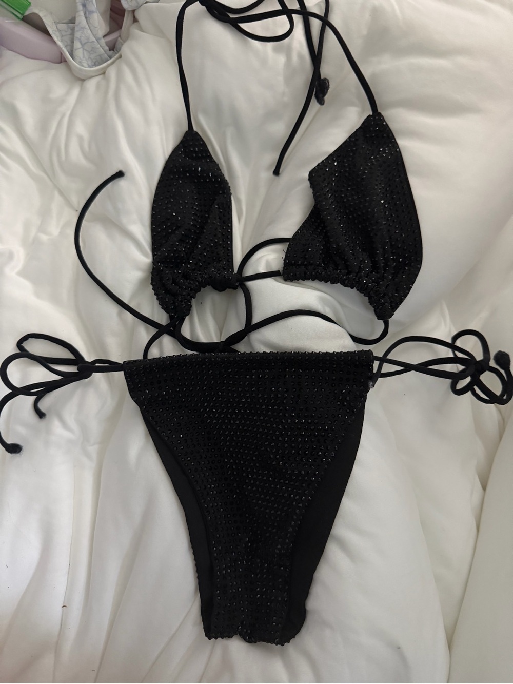 Black Rhinestoned Bikini